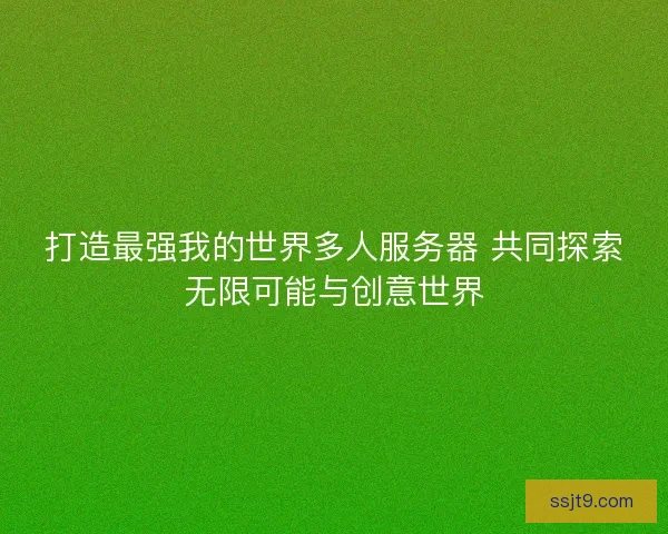 打造最强我的世界多人服务器 共同探索无限可能与创意世界