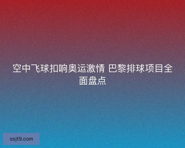 空中飞球扣响奥运激情 巴黎排球项目全面盘点