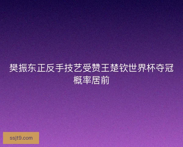 樊振东正反手技艺受赞王楚钦世界杯夺冠概率居前