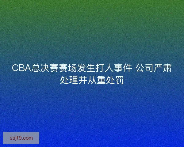 CBA总决赛赛场发生打人事件 公司严肃处理并从重处罚